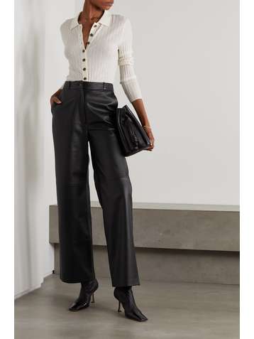 LOULOU STUDIO Noro leather wide-leg pants
