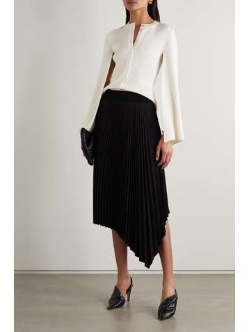 SAFIYAA Emilie cape-effect ribbed merino wool-blend cardigan