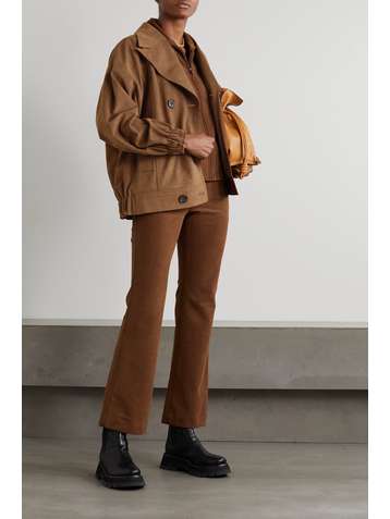 LVIR Double-breasted faux suede jacket