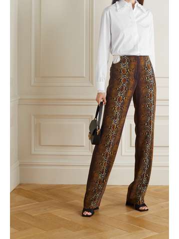 ALESSANDRA RICH Lace-trimmed cotton-poplin blouse