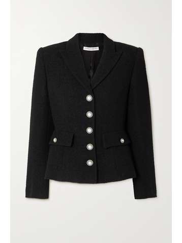 ALESSANDRA RICH Embellished wool-blend bouclé-tweed blazer