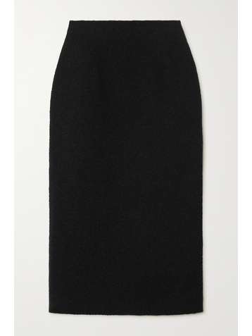 ALESSANDRA RICH Wool-blend bouclé-tweed midi skirt