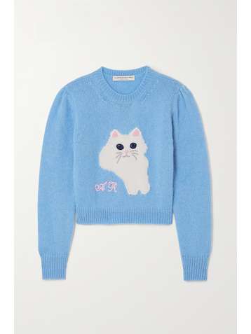 ALESSANDRA RICH Intarsia mohair-blend sweater