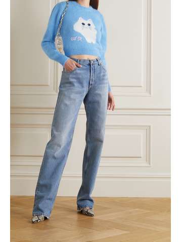 ALESSANDRA RICH Intarsia mohair-blend sweater