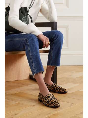 AQUAZZURA Martin 45 cheetah-print calf hair loafers