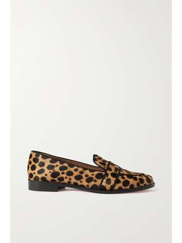 AQUAZZURA Martin 45 cheetah-print calf hair loafers