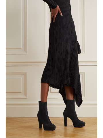 AQUAZZURA Saint Honoré 120 suede platform ankle boots