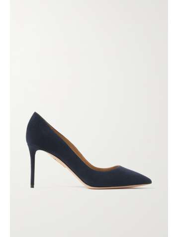 AQUAZZURA Purist 85 Pumps aus Veloursleder