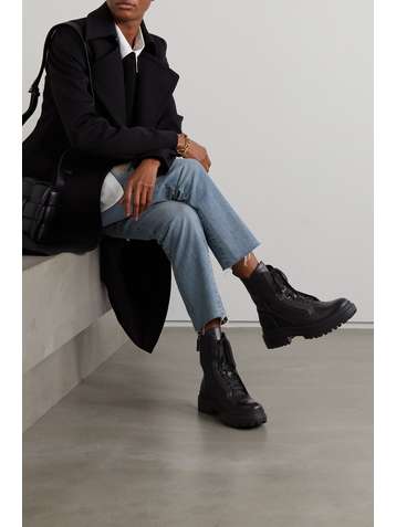 BRUNELLO CUCINELLI Bead-embellished leather ankle boots