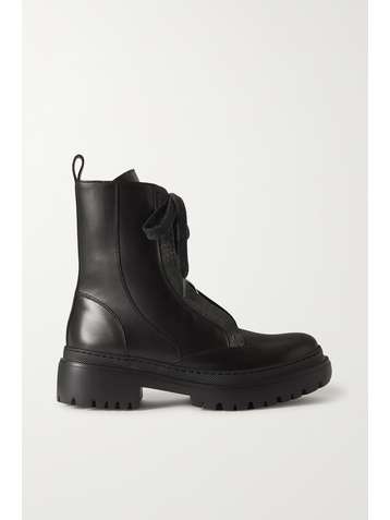 BRUNELLO CUCINELLI Bead-embellished leather ankle boots