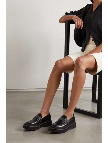 BRUNELLO CUCINELLI Bead-embellished leather loafers
