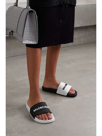BALENCIAGA Piscine logo-embossed rubber slides