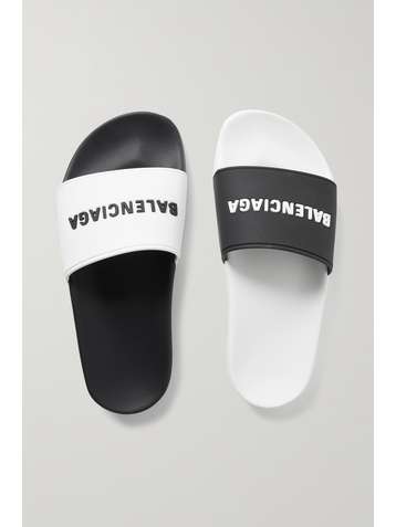 BALENCIAGA Piscine logo-embossed rubber slides
