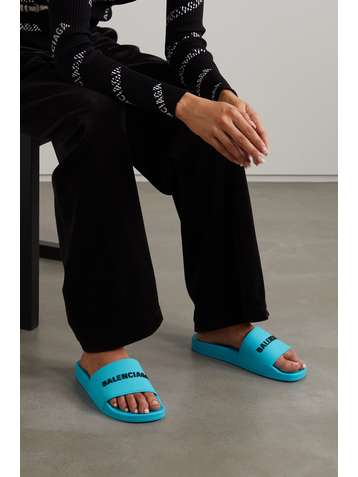 BALENCIAGA Piscine logo-embossed rubber slides