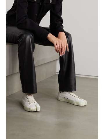 MAISON MARGIELA Tabi split-toe printed canvas high-top sneakers