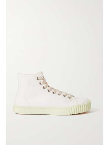 MAISON MARGIELA Tabi split-toe printed canvas high-top sneakers