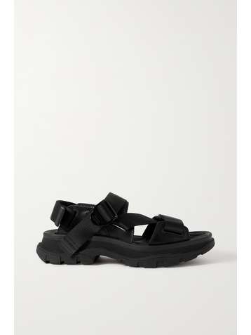 ALEXANDER MCQUEEN Sandales à semelles oversize en gros-grain et en cuir à boucles
