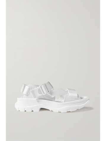 ALEXANDER MCQUEEN Sandales à semelles oversize en gros-grain et en cuir à boucles