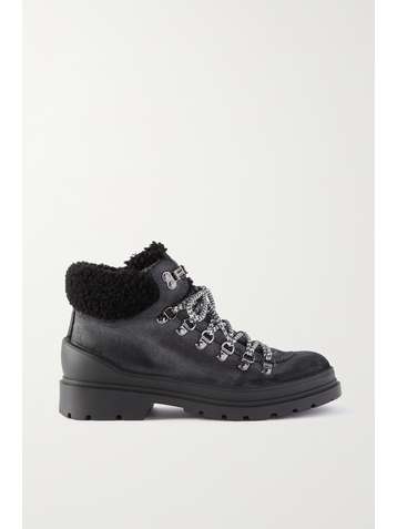 BOGNER St. Moritz shearling-trimmed suede ankle boots