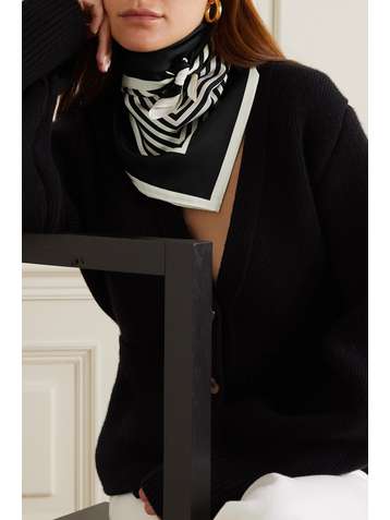 LESCARF No. 2 striped silk-twill scarf