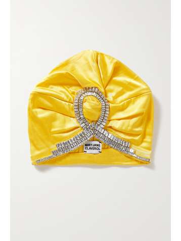 MARYJANE CLAVEROL Turban en satin stretch à cristaux Opera