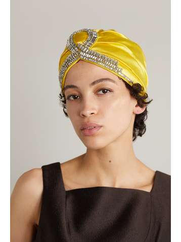 MARYJANE CLAVEROL Turban en satin stretch à cristaux Opera