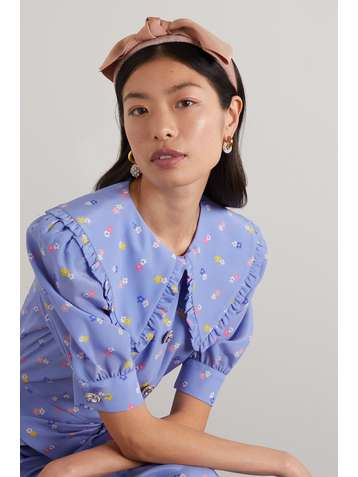 PRUDENCE MILLINERY Serre-tête en velours à finitions en gros-grain et à nœud