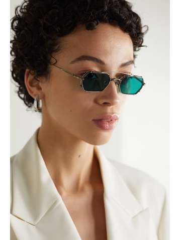 JACQUES MARIE MAGE Amboise octagon-frame silver- and gold-tone sunglasses