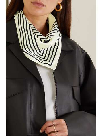 LESCARF No. 14 striped silk-twill scarf