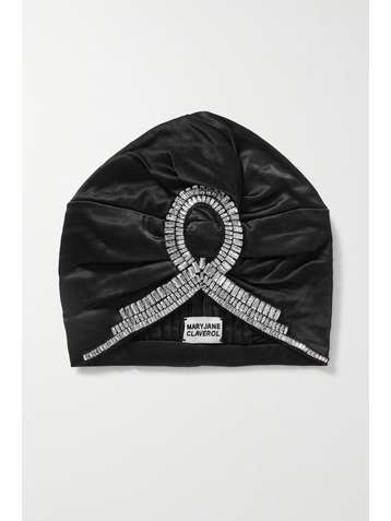 MARYJANE CLAVEROL Turban en satin stretch à cristaux Opera