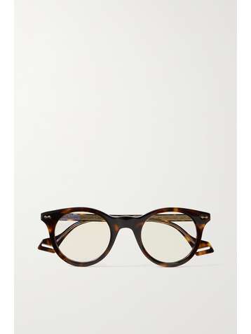 GUCCI EYEWEAR Round-frame tortoiseshell acetate blue light-blocking optical glasses