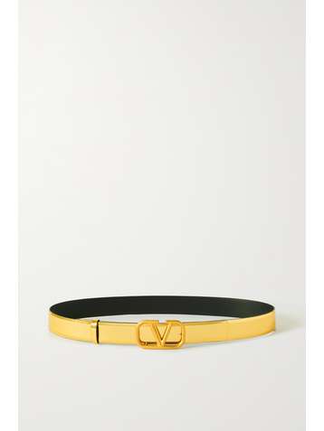 VALENTINO Ceinture en cuir métallisé VLOGO Valentino Garavani