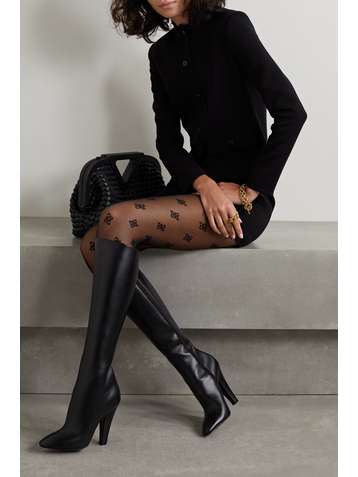 FENDI Embroidered tulle tights