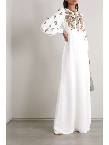ANDREW GN Embellished crepe gown
