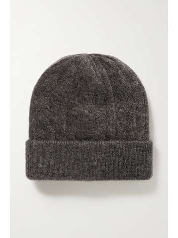 BRUNELLO CUCINELLI Bead-embellished metallic cable-knit beanie
