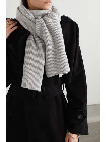 BRUNELLO CUCINELLI Sequin-embellished metallic ribbed-knit scarf