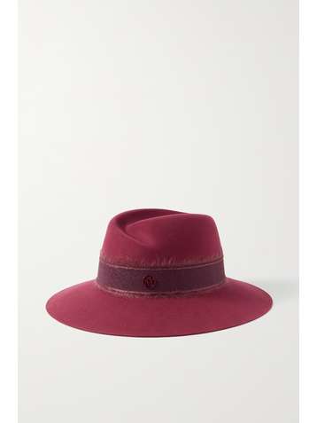 MAISON MICHEL Virginie grosgrain-trimmed wool-felt fedora