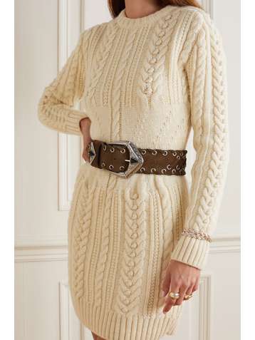 ETRO Eyelet-embellished suede waist belt