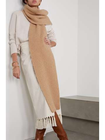 GABRIELA HEARST Ruben bouclé-knit cashmere and silk-blend scarf