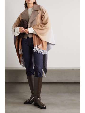 JOHNSTONS OF ELGIN Fringed ombré cashmere cape
