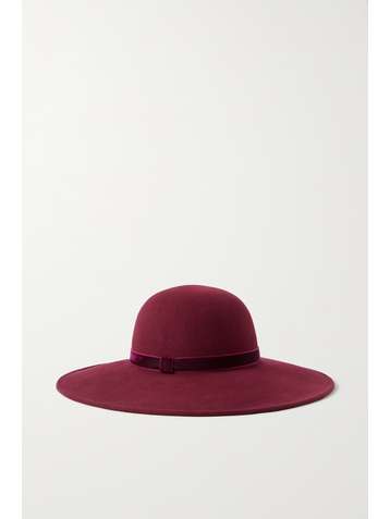 EUGENIA KIM Honey velvet-trimmed wool-felt hat