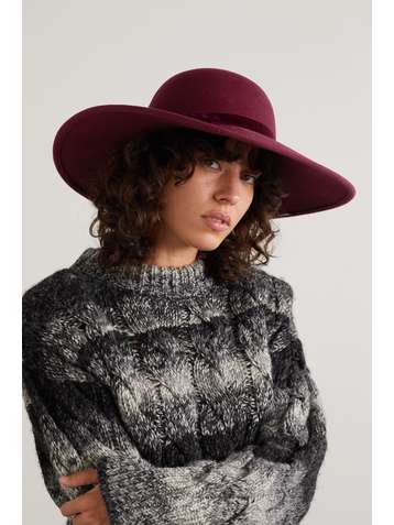 EUGENIA KIM Honey velvet-trimmed wool-felt hat