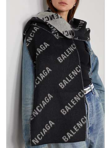 BALENCIAGA Intarsia wool scarf