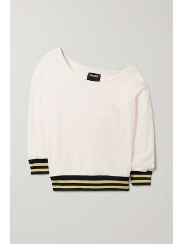 L'AGENCE Kimora one-shoulder stretch cotton and modal-blend sweatshirt