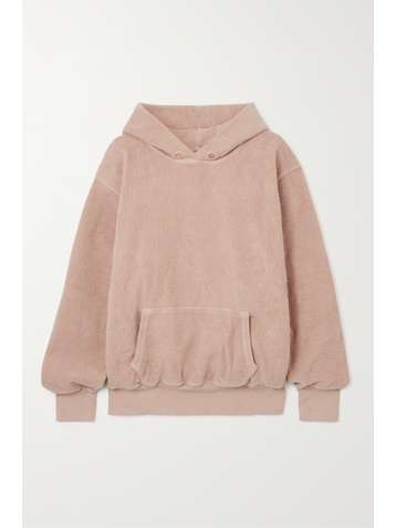 LES TIEN Sweat à capuche raccourci en molleton de coton et en jersey