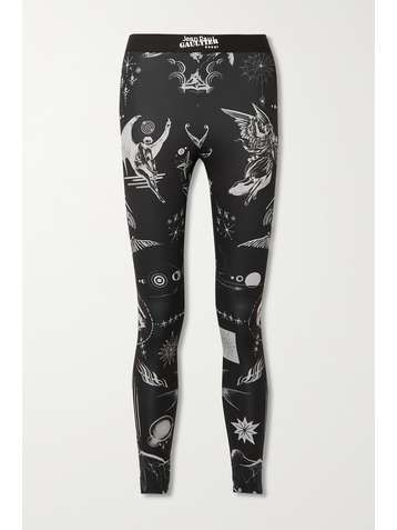 SACAI + Jean Paul Gaultier + Dr. Woo Leggings aus bedrucktem Jersey