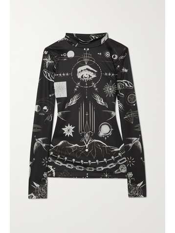 SACAI + Jean Paul Gaultier + Dr. Woo Oberteil aus bedrucktem Jersey