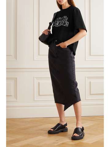 SACAI + Jean Paul Gaultier T-Shirt aus Baumwoll-Jersey mit Print und Applikation