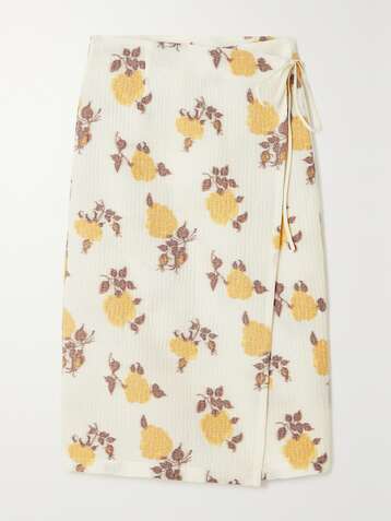 IOANNES Jupe portefeuille en jacquard fleuri Romeo - NET SUSTAIN