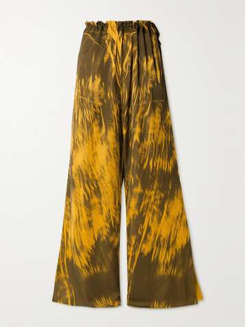 IOANNES Irene printed satin wide-leg pants